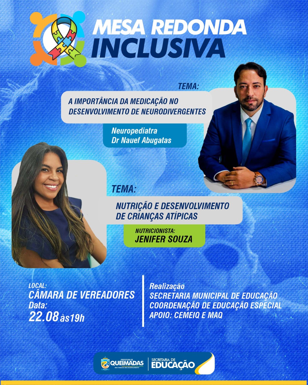 Convite: Mesa Redonda Inclusiva - "Cuidado e Desenvolvimento de Crianças Neurodivergentes"