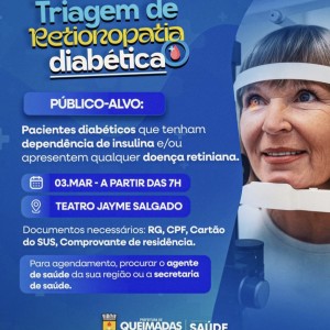 Secretaria Municipal de Saúde realiza triagem para Retinopatia Diabética em Queimadas