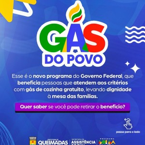 INFORMATIVO SMAS: Programa “Gás do Povo” - CONFIRA QUEM TEM DIREITO E COMO RECEBER O BENEFÍCIO