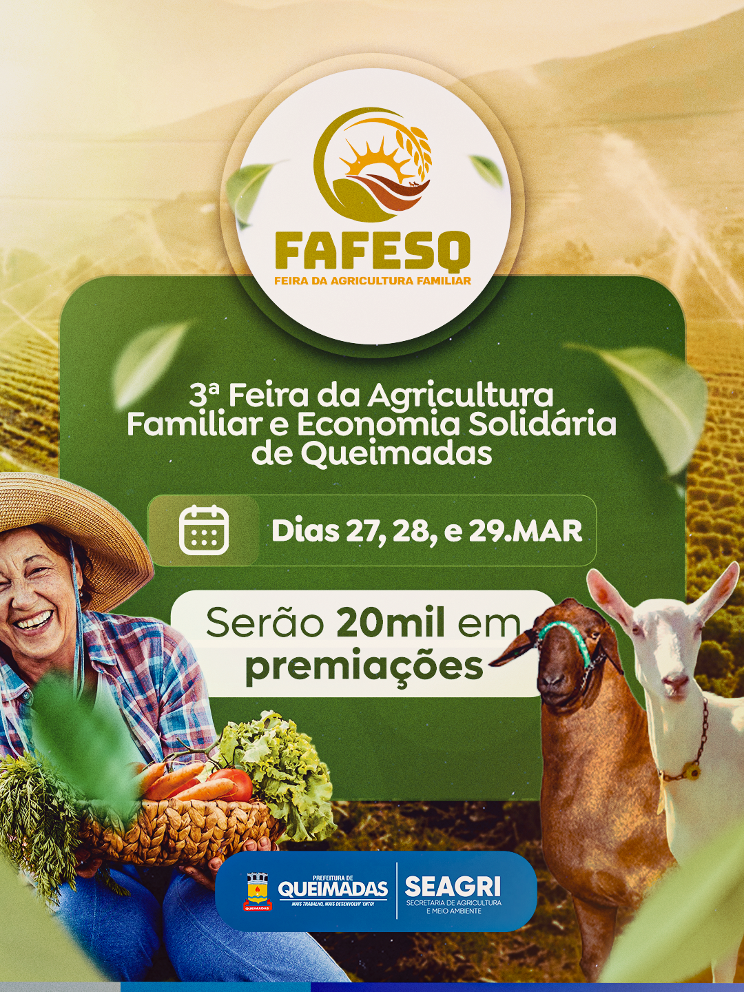 Vem aí a 3ª Feira da Agricultura Familiar e Economia Solidária de Queimadas (FAFESQ)!